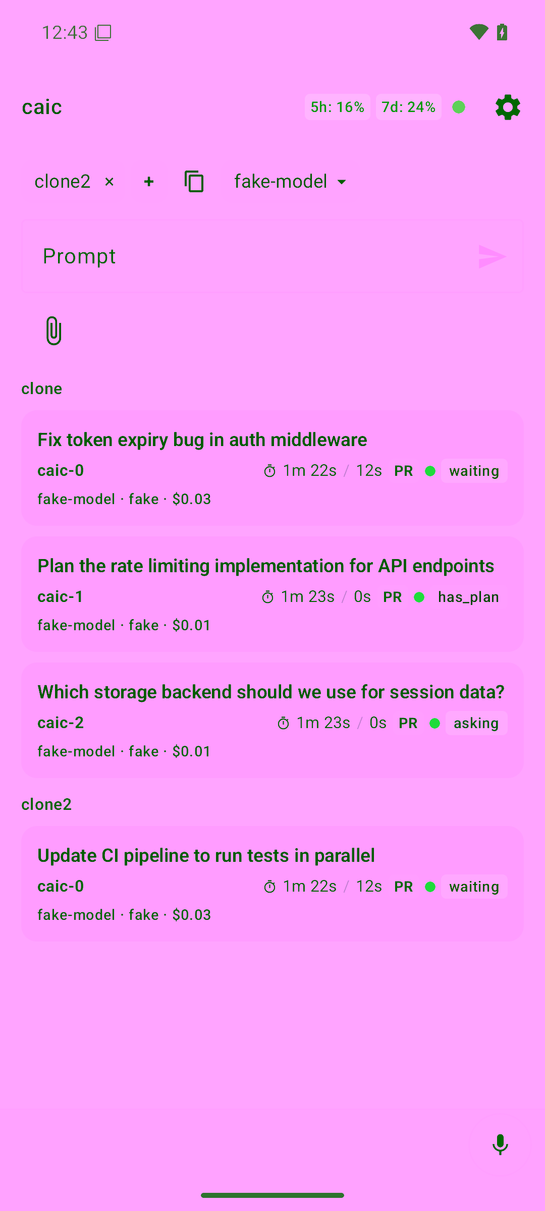 Android task list